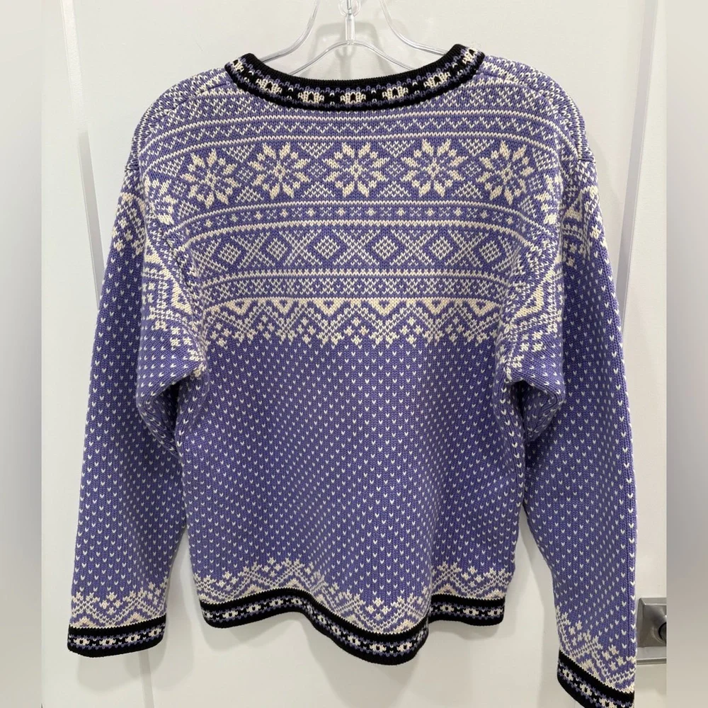 LL Bean Vintage Cotton Fair Isle Knit Sweater Size Large - Picture 7 of 12